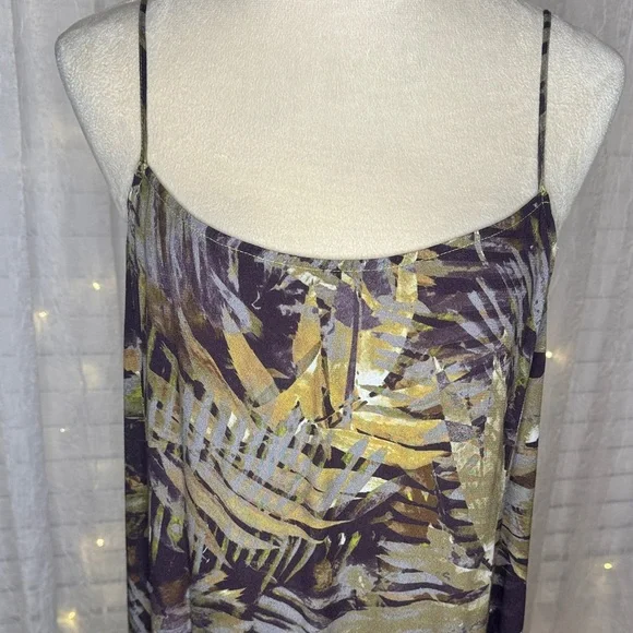 Tropical Print Spaghetti Strap Maxi Dress - Picture 2 of 7